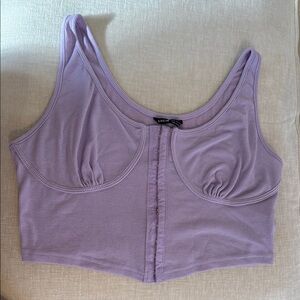 Lilac Ribbed Crop Top